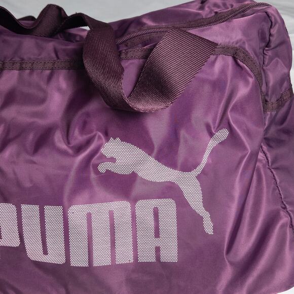Puma Duffel Bag Nylon Purple Y2K Revival Sporty Travel Medium Size - Picture 6 of 10